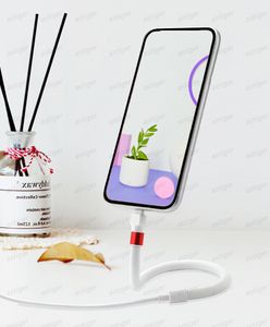 Typ C Micro USB Type-C Uchwyt telefonu komórkowego Lazy Kable Kable Unikalne dane projektowe Szybkie ładowanie dla Androida 1M z pakietem detalicznym