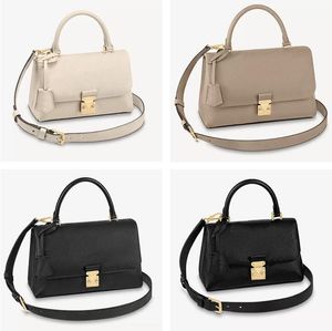 Woman Embossing Padlock Handbag Flap Crossbody Bags Genuine Leather Top Handle Purse Wallets Small Tote Bag Shoulder Bags Classic Lettered Removable Strap