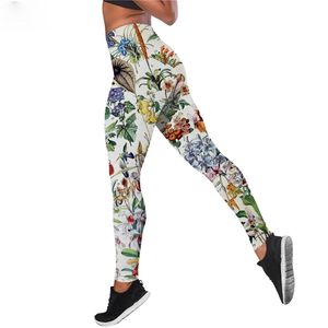 Women Leggings Mushroom Flower Print High Waist Elasticity Legging 3D Female for Outdoor Fitness Jogging Pants W220617