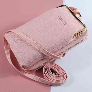 wallets New Fashion Women Wallets Solid Pu Leather Band Shoulder Bag Mobile Phone Large Cardholders Wallet Handbag Bags For 220627