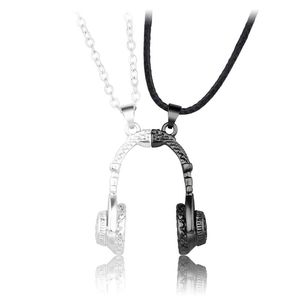 Pendant Necklaces 2x Hip Hop Music Earphone Headphone Necklace Rock Biker Hip- Style Charm Birthday PresentPendant NecklacesPendant