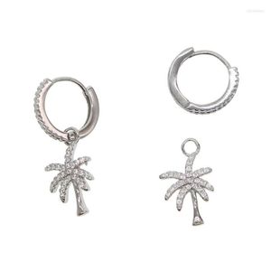Dangle żyrandol Srebrny 925 Palm Tree Charm Drope Earring Movalbe 2 -Way Użyte Fashon Classic Jewelry