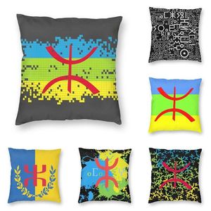 Kissen/dekoratives Kissen Kabyle Amazigh -Flagge Wurst Koffer Home Decorative Quadrat Berber Proud Cushion Cover 45x45 Pillowcover für Wohnzimmer