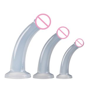 Perline plug anali in silicone trasparente Giocattoli in gelatina Sensazione di pelle Dildo Adulto sexy per uomo Donna Prodotti Butt