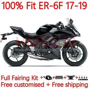 Carenature per stampi ad iniezione OEM per KAWASAKI NINJA 650R ER 6F 6 F ER6F 17 18 19 20 Carrozzeria 18No.5 NINJA650R ER6 F Carenatura ER-6F 2017 2018 2019 2020 Kit corpo nero lucido