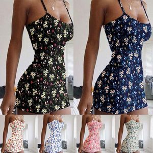 Casual Dresses Plus Size Blumendruck Trägerlos Frauen Partykleid Sexy Clubwear Sun Wrap Brust Mini 2022 Slim Floral 5XL