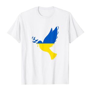 メンズTシャツウクライナ旗平和鳩男性用カジュアルカジュアルOネック高品質のコットンTシャツ男性トップス衣料品