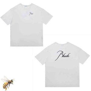 Herr t-shirts Summer Men's T-shirts Collection Rhude Tshirt överdimensionerade tees tungt tyg par klär toppkvalitet t shirtbnhhn