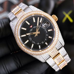 Mens Mechanical Watch Diamond Automatic Movement Watches 42mm rostfritt stål män vattentätt armbandsur Montre de luxe affärs armbandsur
