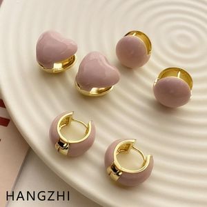 Clip-on & Screw Back Round Heart Hollow Geometric Color Drip Oil Women Golden Metal Ear Clip 2022 Spring Korean Trendy Simple JewelryClip-on