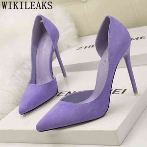 Wedding Shoes Bride Extreme High Heels Party Pointed Toe Stiletto Pumps Women Purple Dames Schoenen220513