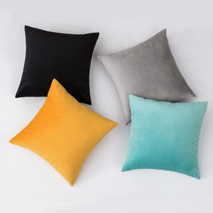 Inyahome Throw Pillow Cases Cozy Soft Velvet Solid Decorative Covers for Farmhouse Home Couch Sofa Cushion 220507