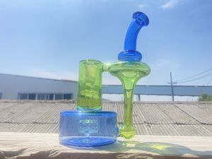 Unika biao glas bongs rbr3.0 stil vattenpipe vattenpipor vattenrör med blå och grön färg
