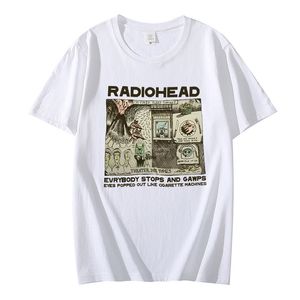 Radiohead Vintage 2000 T Shirt Hip Hop Rock Band Unisex Music Album Drukuj Tshirts Mens krótki rękaw Oneck Teks koszulka 220610