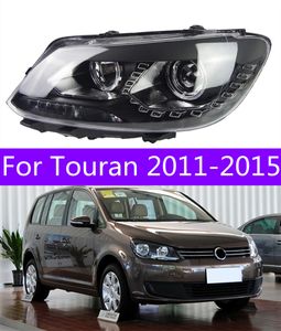 トゥーラン20 11-20 15 LEDハロゲン電球ヘッドライトDRLドライビングライトエンジェルアイングシグナルフロントランプアクセサリー