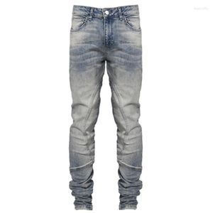 Jeans masculinos magro de lápis de lápis, masculino masculino, calor22