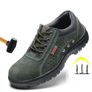 Men Steel Toe Boot Bot respirável Slip em botas de trabalho tênis tênis antismishing sapatos de segurança Y200915