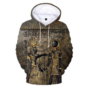 Мужские толстовок толстовок с печеной, древние чернокожие египетское искусство мужчины женщины Осенние непринужденное пуловер Египет Хараджуку