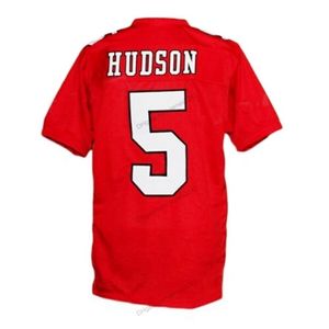 Nikivip Customize Finn Hudson #5 Glee TV Football Jersey Movie Red Stitched Cory Monteith Any Name Number Size S-4XL Top Quailty