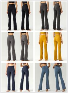 Lulu Groove Damskie sportowe spodnie rozszerzane z bardzo wysokim stanem Wąskie, elastyczne, nagie Spodnie do biegania z wysokim stanem Spodnie do jogi Kontrola treningu Rozciągliwość w 4 kierunkach