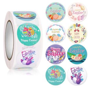 Opakowanie prezentów 500pcs Wesołych Wielkanocnych naklejek jajka worka na cukierki naklejki na naklejki etykiety