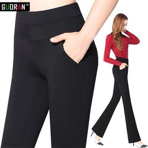 Calça de tamanho grande mulheres calças de inverno mais veludo casual de veludo de calça formal calças mulheres calças de escritório flage 210412