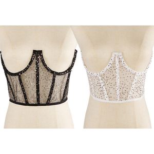 Cintos de espartilho sexy Underbust mulheres curvas elegantes modelagem Modelando cinta de emissão de cintura laca laca lantejoulas bustiersings bustiers