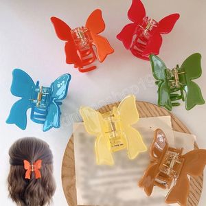 Acetate Hair Claw Sweet Butterfly Hairpin Gradient Solid Color Styling Tools Barrettes for Women Girls Hair Clip