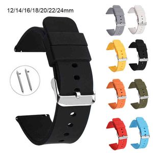 14 mm 16 mm 18 mm 20 mm 22 mm 24 mm Sile Strap Schnellverschluss-Armbänder Gürtel Handgelenkband Sile Rubber Straps Zubehör G220420