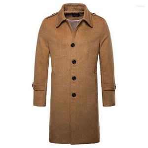 Men's Wool & Blends Epaulette Shoulder Single Breasted Winter Coats For Men X-Long Jackets Man's Regular Fit Peacoat 2022 Ma T220810