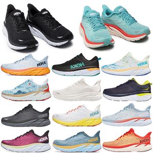 2022 النساء رجال Hoka One Clifton 8 Running Shoes Blue Fog Fog Fiesta Anacapa Low Bondi 7 White Black Together Orange Trainers Outdoor