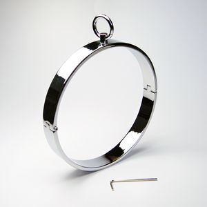 Latest Stainless Steel Neck Ring Collar Restraint Necklet Bondage Pins Locking Adult BDSM sexy Games Toy For Male Female