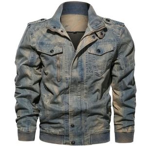 Bahar Sonbahar Yeni Erkekler Denim Ceket Marka Sıradan Pilot Bombacı Katlar Erkek Kot Jeans Erkek Retro Moda Dış Giyim Coat Man 201116