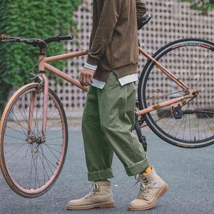 القطن الخريف سروال غير رسمي للرجال أزياء Blackkhakigreen سراويل مستقيمة للرجال الشارع الشارع سراويل شحن الهيب هوب الرجال بشكل عام J220629