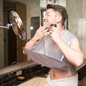 Male Beard Shaving Apron Bathroom Organizer Gift for Man Care Clean Hair Adult Bibs Shaver Holder Barber Apron Y220426