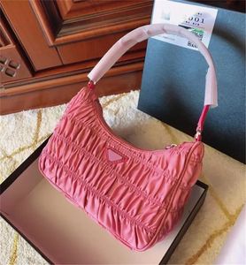 Women Shoulder Underarm Bag Pleated Handbag Fashion Nylon Lady High Quality with Box 0288