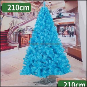 Decorações de Natal Festas Festivas Supplies Home Garden 210cm Árvore azul ARTIFICIAL MERRISY PARA DROP DIGITO 2021 MDWIX