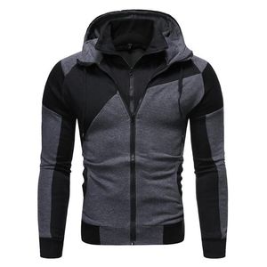 Männer Jacken Frühling Herbst Männer Langarm Sport Slim Fit Mit Kapuze Zipper Jacke Männliche Feste Baumwolle Dicke Warme Hoodies mantel Männer Kleidung