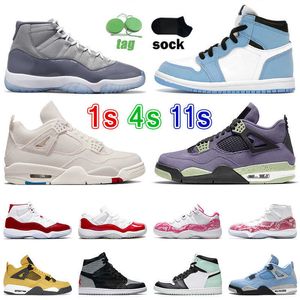 2022 Jumpman1s Jumpman4s Jumpman11s Buty do koszykówki męskie nowe Jumpman 11 Cherry 4s Canvas Zen Master Canyon Purple 1s Patent Royal Air Og Shoe