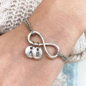 Charm armband mode smycken anpassningsbara a till z bokstäver charms diy handgjorda oändlighet för womencharm inte22