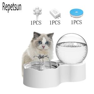 2.3L Automatic Cat Water Fountain With Faucet Dog Dispenser Transparent Filter Drinker Pet Sensor Auto Drinking Feeder 220323