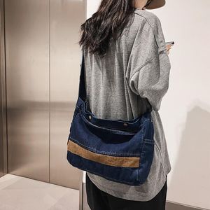 Torby wieczorowe Kobiety Demin Blue Duża pojemność miękka, swobodna torebka na ramię do kobiecej mody Summer Crossbody Bagevening