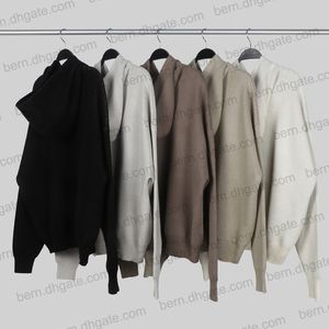 Premium Kalite Kadın Örme Hoodies Kazak Rahat Gevşek kapalı Omuz Kazak Uzun Kollu Kapşonlu Ter Gömlek Tişörtü