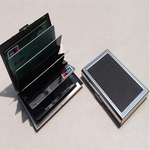 Business ID Kreditkort Plånbokshållare Läder i rostfritt stål Metal Case Box Sell Cool Card Holders C0895266P