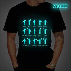 Summer Shirt Algebra Math Dance Print Luminous Men Causal O Neck Basic T Shirt Male High Quality Classical Man Tops Tees 220613