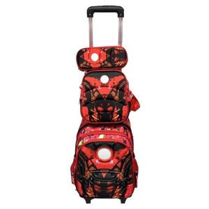 4PCSSET Rolling School cartoon studenti Bambini lage Zaino da viaggio Trolley astuccio Y200328