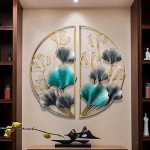 Wall Stickers Chinese D Wrought Iron Ginkgo Leaf Hanging Ornaments Home Livingroom Mural Crafts El Club Sticker Decoration