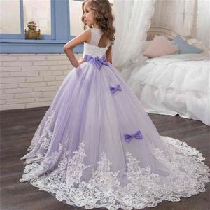 Eleagant Formal Princess Dress Children Wedding Party Pageant Long Prom Gown Kids Dresses for Girls Size 6-14 Years 210709348i