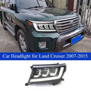 Toyota Land Crusier için Araba Lambası Gündüz Koşu Head Light 2007-2015 Far Dinamik Dönüş Sinyali Yüksek Böğretim Otomatik Aksesuarlar