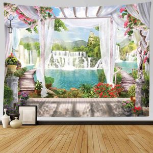 Sepyue Landscape Carpet Wall Hanged Room Dedor Bedroom Hoho Home Decoration Hippie Tapestry Psychedelic Blankelt Thin Print J220804